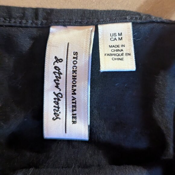 &OtherStories Strappy Scoop Neck Cotton Top | Black - Picture 12 of 16